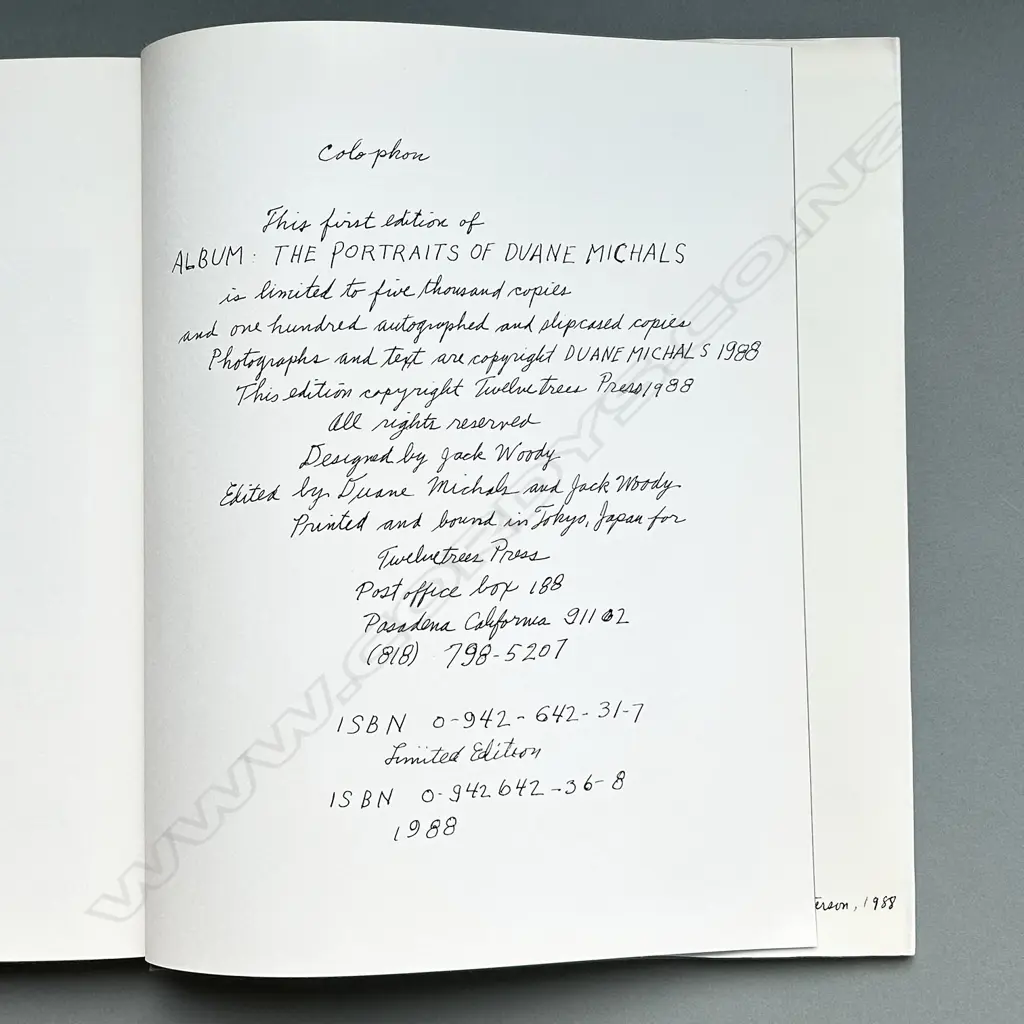 ALBUM: THE PORTRAITS OF DUANE MICHALS 1958-1988 Image 1++